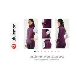 LuLuLemon Won’t Stop Vest. Hyper Stripe Plum/Burgundy 10